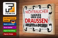 Holzschild Spruch 30x20cm Nichtraucher bitte draußen