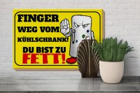 Holzschild Spruch 20x30cm Finger weg vom Kühlschrank du