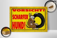 Holzschild Hinweis 30x20cm Vorsicht scharfer Hund