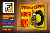 Holzschild Hinweis 30x20cm Vorsicht scharfer Hund