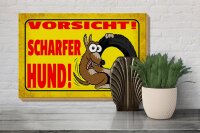 Holzschild Hinweis 30x20cm Vorsicht scharfer Hund