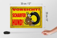 Holzschild Hinweis 30x20cm Vorsicht scharfer Hund