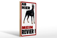 Holzschild Hinweis 20x30cm ab hier mein Revier Hund