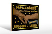 Holzschild Spruch 30x20cm Papa und Söhne nicht immer einer