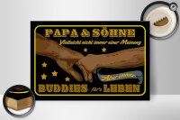 Holzschild Spruch 30x20cm Papa und Söhne nicht immer einer