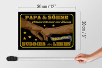 Holzschild Spruch 30x20cm Papa und Söhne nicht immer einer