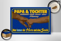Holzschild Spruch 30x20cm Papa und Tochter ein Herz Seele