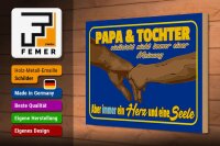 Holzschild Spruch 30x20cm Papa und Tochter ein Herz Seele