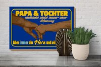 Holzschild Spruch 30x20cm Papa und Tochter ein Herz Seele