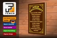 Holzschild Spruch 20x30cm mein Grillrezept zuerst ein Bier
