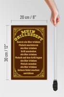 Holzschild Spruch 20x30cm mein Grillrezept zuerst ein Bier