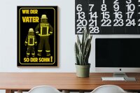 Holzschild Spruch 20x30cm Feuerwehr wie Vater so der Sohn