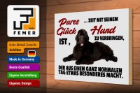 Holzschild Spruch 30x20cm pures Glück ist Zeit mit Hund