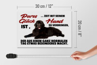 Holzschild Spruch 30x20cm pures Glück ist Zeit mit Hund
