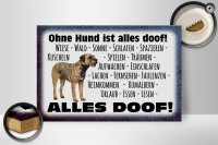 Holzschild Spruch 30x20cm ohne Hund ist alles doof