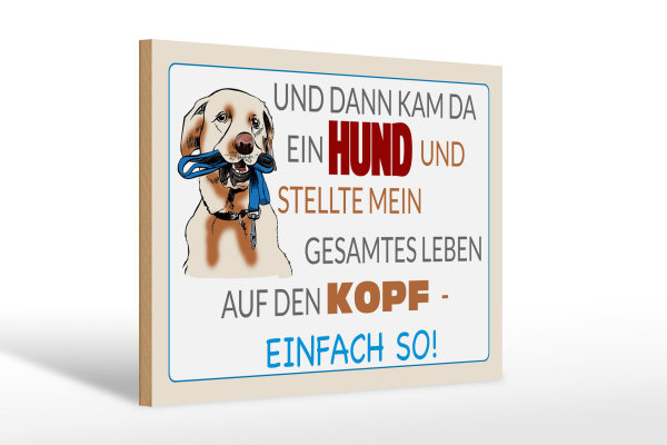 Holzschild Spruch 30x20cm und dann kam da ein Hund