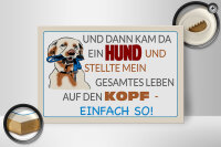 Holzschild Spruch 30x20cm und dann kam da ein Hund