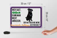 Holzschild Spruch 30x20cm Glück Französische Bulldogge