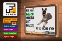 Holzschild Spruch 30x20cm Glück Zwergschnauzer Hund