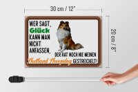 Holzschild Spruch 30x20cm Glück Shetland Sheepdog Hund