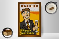 Holzschild Alkohol 20x30cm Bier hilft gegen akute Realität