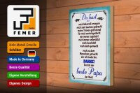Holzschild Spruch 20x30cm Danke du bist der Beste Papa