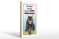 Holzschild Spruch 20x30cm Katze bei meinem Herrchen Chef