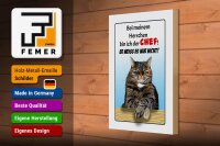 Holzschild Spruch 20x30cm Katze bei meinem Herrchen Chef