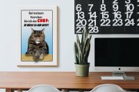 Holzschild Spruch 20x30cm Katze bei meinem Herrchen Chef