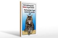Holzschild Spruch 20x30cm die Erziehung einer Katze leicht