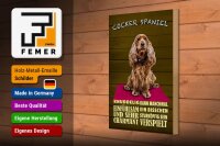 Holzschild Spruch 20x30cm Cocker Spaniel Hund knuddelig