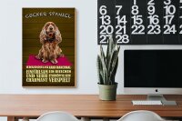 Holzschild Spruch 20x30cm Cocker Spaniel Hund knuddelig