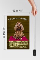 Holzschild Spruch 20x30cm Cocker Spaniel Hund knuddelig