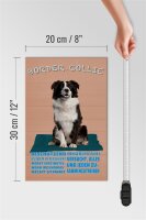 Holzschild Spruch 20x30cm Border Collie Hund intelligent