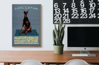 Holzschild Spruch 20x30cm Dobermann Hund fast learn and