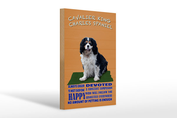 Holzschild Spruch 20x30cm Cavalier King Charles Spaniel orange
