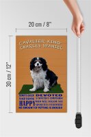 Holzschild Spruch 20x30cm Cavalier King Charles Spaniel orange