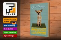 Holzschild Spruch 20x30cm Chihuahua Hund bold confident