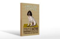 Holzschild Spruch 20x30cm English Pointer Hund active