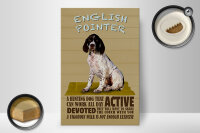 Holzschild Spruch 20x30cm English Pointer Hund active