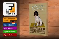 Holzschild Spruch 20x30cm English Pointer Hund active