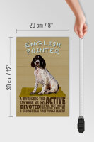 Holzschild Spruch 20x30cm English Pointer Hund active