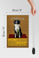 Holzschild Spruch 20x30cm Sprollie Hund intelligent loyal
