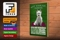 Holzschild Spruch 20x30cm West Highland Terrier Hund stark
