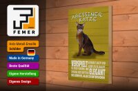 Holzschild Spruch 20x30cm Abyssiner Katze verspielt