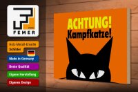 Holzschild Spruch 30x20cm Achtung Kampfkatze Katze