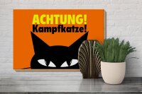 Holzschild Spruch 30x20cm Achtung Kampfkatze Katze