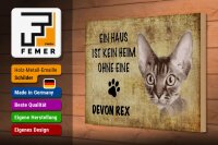 Holzschild Spruch 30x20cm Devon Rex Katze ohne kein Heim