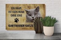 Holzschild Spruch 30x20cm Karthäuser Katze ohne kein Heim