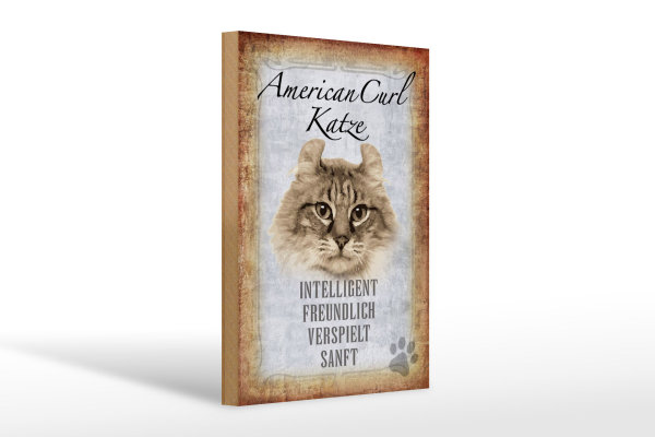 Holzschild Spruch 20x30cm American Curl Katze Schild